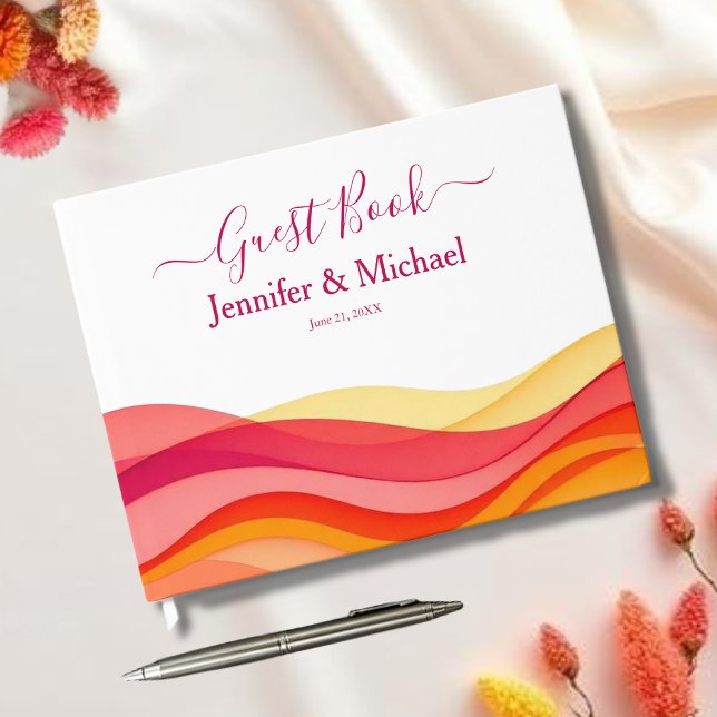 Livre D'or Sunset Color Waves Modern Wedding (Sunset Color Waves Modern Wedding Guest Book)