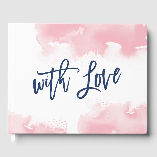 Livre D'or SUPPORT SPÉCIAL Aquarelle rose mignonne (Recto)