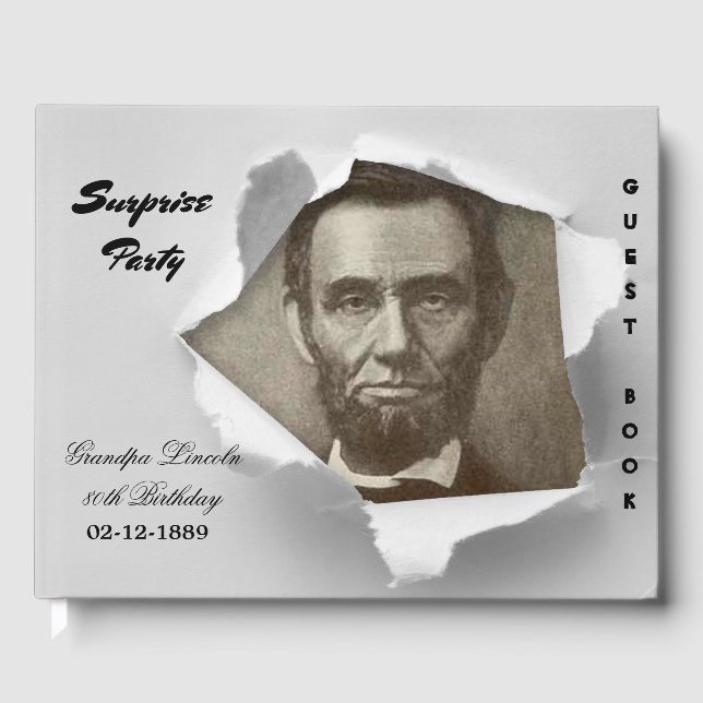 Livre D'or Surprise Party Abraham Lincoln ajouter votre photo (Recto)