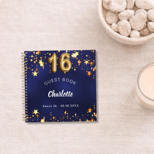 Livre d'or Sweet 16 étoiles bleu marine