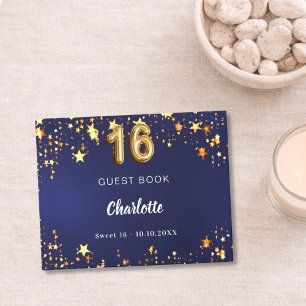 Livre D'or Sweet 16 étoiles bleu marine