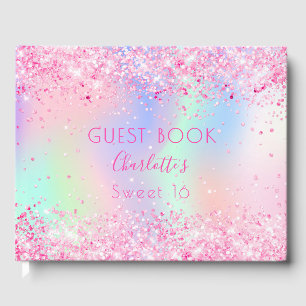 Livre D'or Sweet 16 holographique rose
