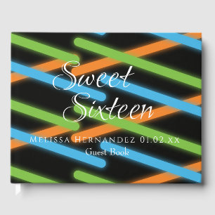 Livre D'or Sweet 16 Néon Lumière Dans L'obscurité Laser Géomé