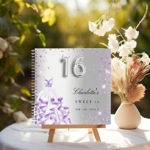Livre d'or Sweet 16 robe à paillettes argentées et