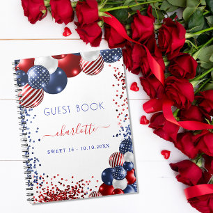 Livre d'or Sweet 16 rouge blanc bleu patriotique U