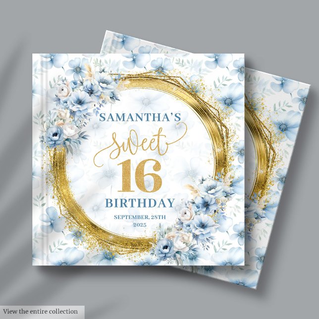Livre D'or Sweet sixteen Bleu Pastel fantaisie Se connecter L (Fancy Pastel Blue Sweet Sixteen Sign In Book)