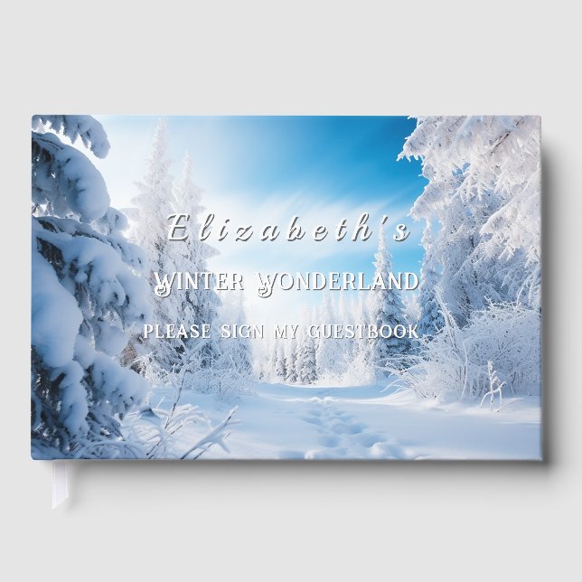 Livre D'or Sweet sixteen Hiver Wonderland Pins Arbres Neige (Recto)