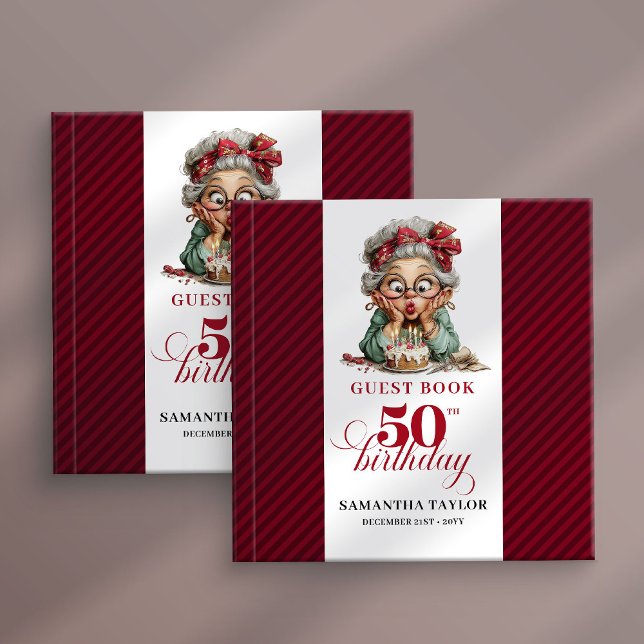 Livre D'or Sweet whimsical 50th lady guest signature book (Sweet whimsical 50th lady guest signature book)