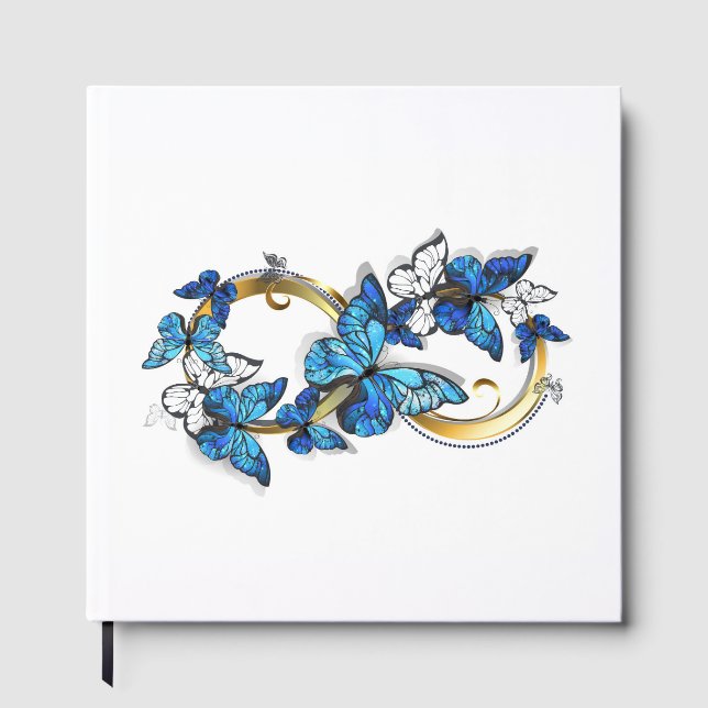 Livre D'or Symbol Infinity of Blue Morpho Butterflies (Recto)