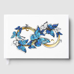 Livre D'or Symbole infini de papillons Morpho bleus
