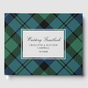 Livre D'or Tartan Clan Campbell Carreaux Bleu Vert Personnali