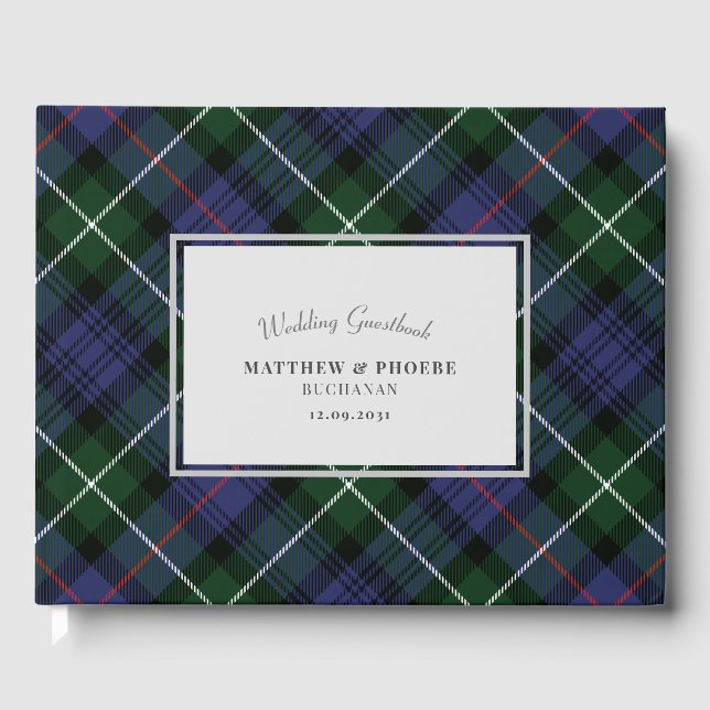 Livre D'or Tartan Clan MacKenzie Carreaux Violet Vert (Recto)