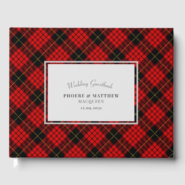 Livre D'or Tartan Clan MacQueen Black Red Mariage (Recto)