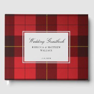 Livre D'or Tartan Clan Wallace Plaid Red Black Check