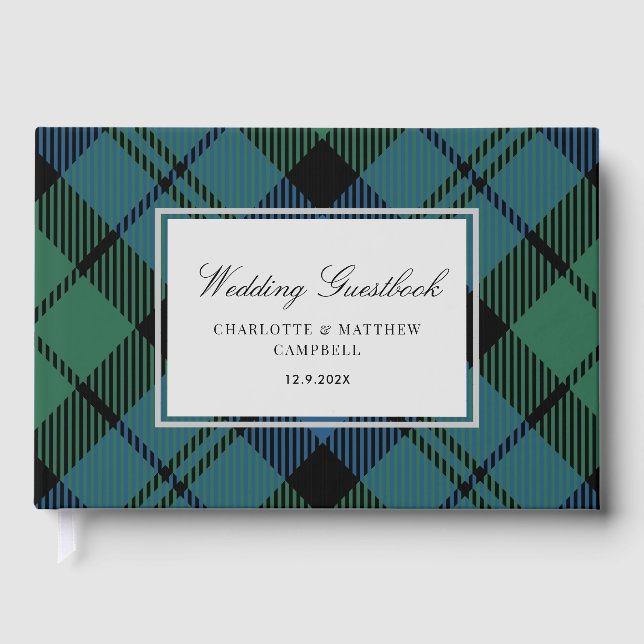 Livre D'or Tartan de mariage personnalisé de Rustic Plaid Cam (Recto)