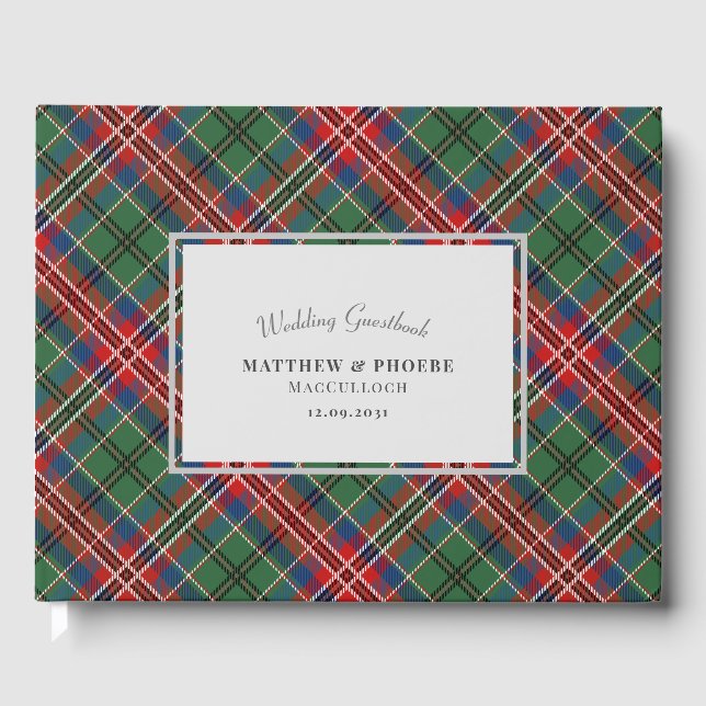 Livre D'or Tartan de mariage plaid rustique (Recto)