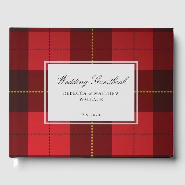 Livre D'or Tartan Rustique Wallace Plaid Rouge Noir Plaid (Recto)