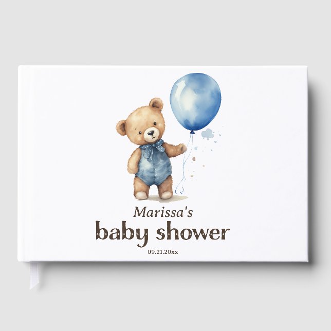 Livre D'or Teddy Bear Baby Boy Douche (Recto)