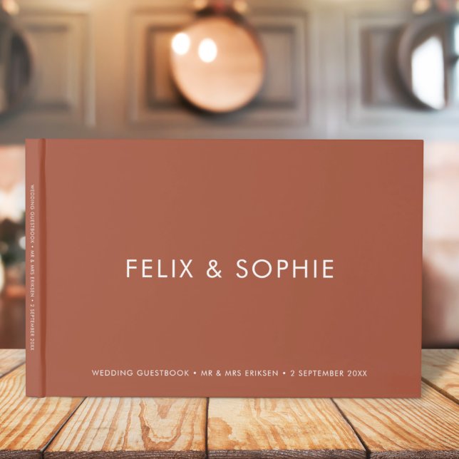 Livre D'or Terracotta moderne | Mariage de rouille orange brû (Créateur téléchargé)