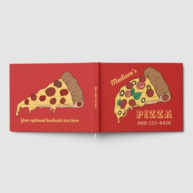 Livre D'or Texte et couleur personnalisés PIZZA (Complet)