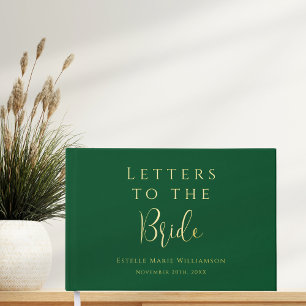 Livre D'or Texte personnalisé Lettres dorées émeraude pour la