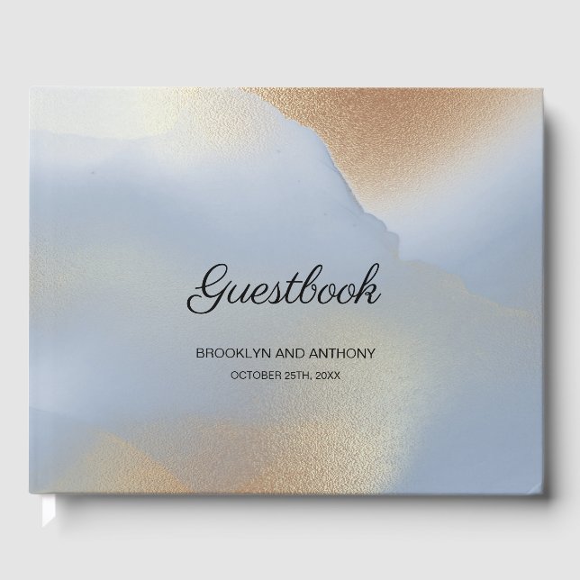 Livre D'or Texture bleue et or (Recto)