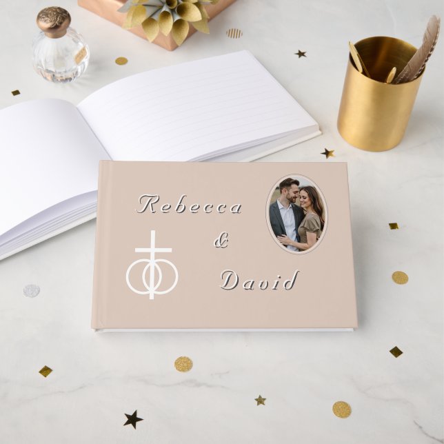 Livre D'or The Refined Catholic Wedding Guest Book (Recto ouvert)