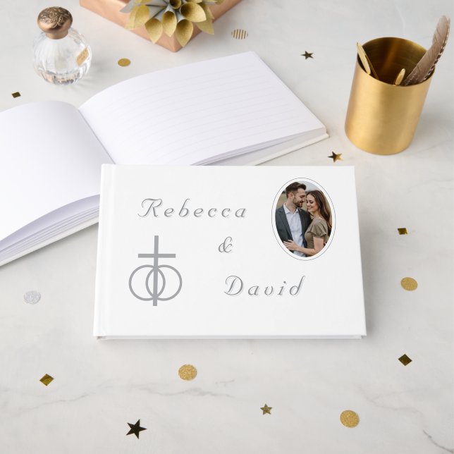Livre D'or The Refined Catholic Wedding Guest Book (Recto ouvert)