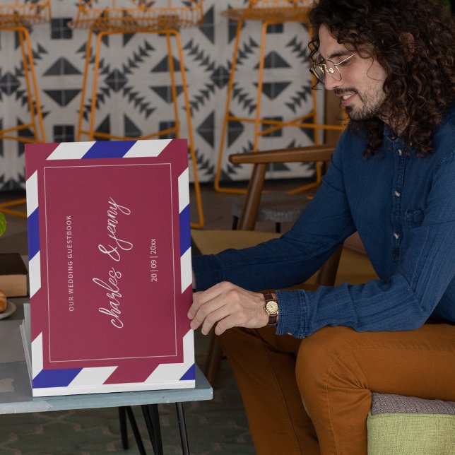 Livre D'or Thème Royal Red et Blue Mariage (Make a memory of your guest book in your royal wedding way.)