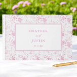 Livre D'or Toile vintage rose Floral Mariage classique<br><div class="desc">Vintage Rose Floral Toile Classique Mariage Livre d'or</div>