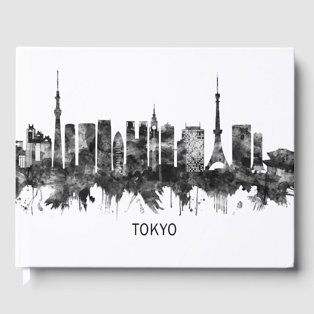 Livre D'or Tokyo Japan Skyline BW (Recto)