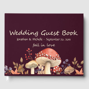 Livre D'or Tombe en amour Champignons d'automne et Mariage Pl