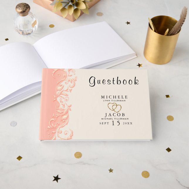 Livre D'or Tourbillon Floral de Pêche Élégante (Recto ouvert)