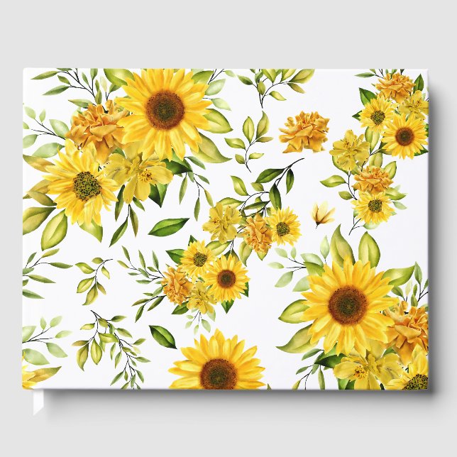 Livre D'or Tournesol à l'aquarelle 8 (Recto)