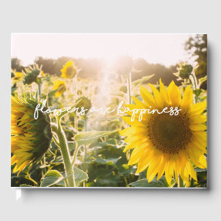 Livre D'or Tournesol citation "Les fleurs sont du bonheur"