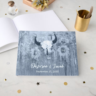 Livre D'or Tournesols Bleus Poussiéreux Rustiques Crâne de Ta