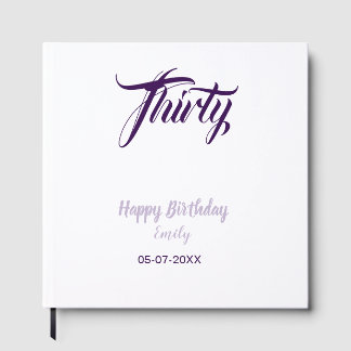 Livre D'or Trente ans 30ème violet pastel nom date style