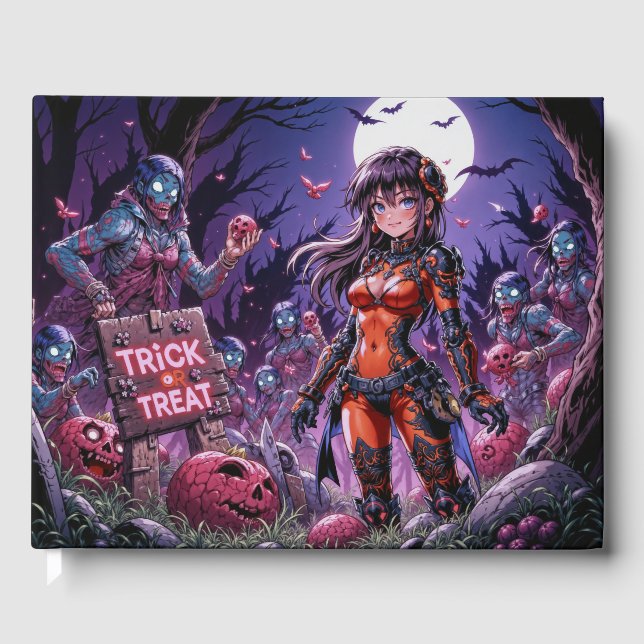 Livre D'or Trick ou traiter Halloween Zombies distribuer le c (Recto)