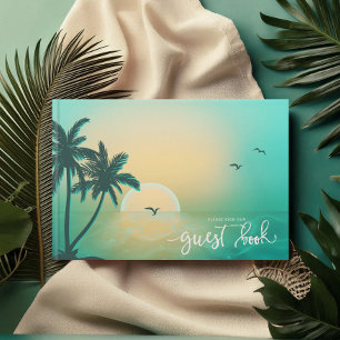 Livre D'or Tropical Isle Sunrise Mariage Turquoise ID581