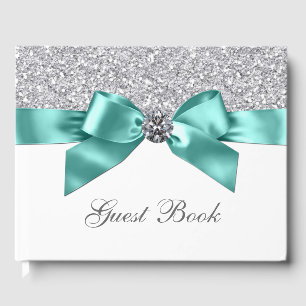 Livre d'or Turquoise Blue Silver Mariage