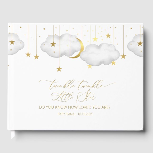 Livre D'or Twinkle Twinkle Little Star Guestbook, Moon Clouds (Recto)