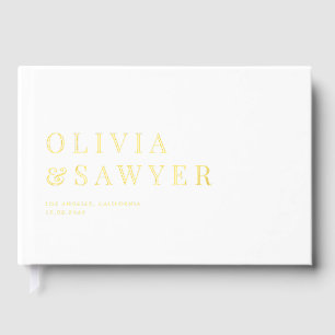 Livre D'or Typographie classique Mariage photo blanc