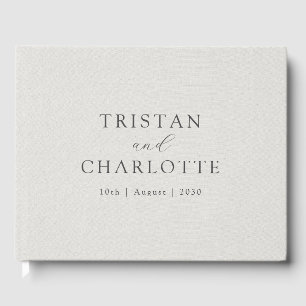 Livre D'or Typographie élégante personnalisée Blanc Faux Line