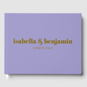 Livre D'or Typographie Gras Moderne Mariage Violet Douce Pers