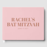 Livre D'or Typographie moderne Gras Terracotta Bat mitzvah ro<br><div class="desc">Personnalisé Moderne Gras Typographie Terracotta Rose Bat mitzvah Livre d'invité</div>