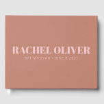 Livre D'or Typographie moderne Gras Terracotta Bat mitzvah ro<br><div class="desc">Personnalisé Moderne Gras Typographie Terracotta Rose Bat mitzvah Livre d'invité</div>