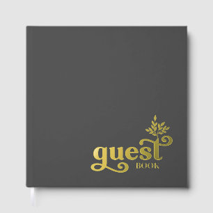 Livre D'or Typographie Motif Feuille Gras N'Importe Quel Arri