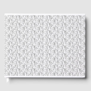 Livre D'or Un motif floral noir et blanc classique, illustran