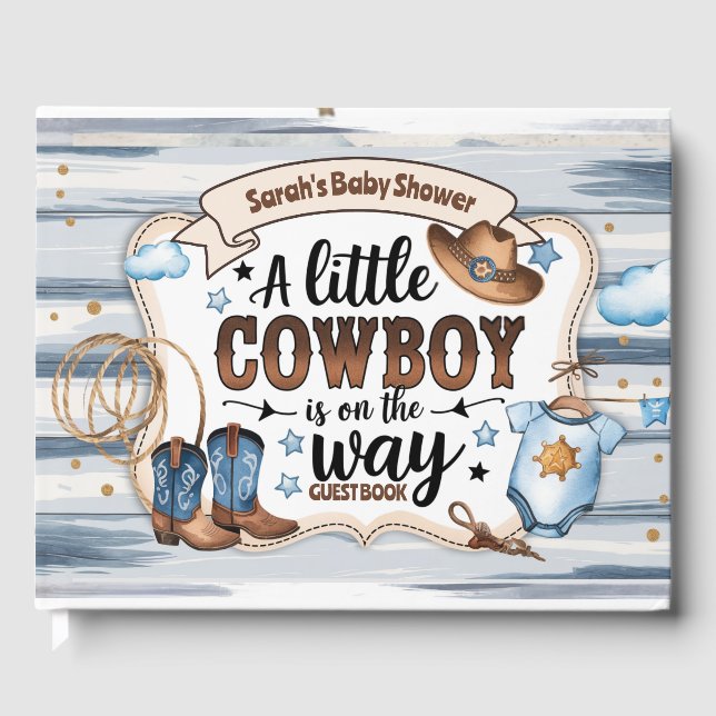 Livre D'or Un petit cowboy est sur le Baby shower Way (Recto)