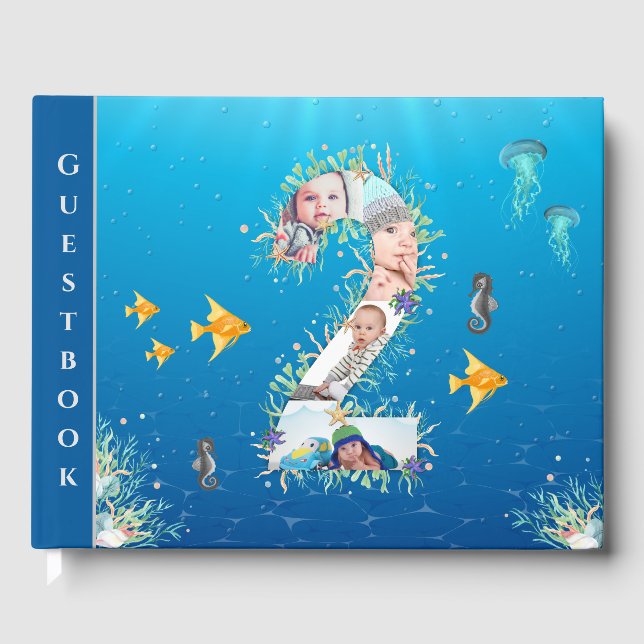 Livre D'or Under the Sea Photo Collage Big 2nd Birthday (Recto)